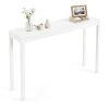 48" Solid Wood Leg Console Table, Narrow Farmhouse Entryway Table for Hallway & Sofa - White