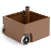 150LBS Fillable Umbrella Base with Wheels 2 Adapters for 7.5-11ft Patio Umbrellas Coffee