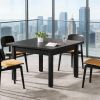 Square Dining Table Kitchen Table with Solid Wood Legs for 4