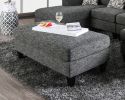 Living Room 1pc Ottoman Transitional Style Chenille Fabric Gray Color Tappered Feet Couch Ottoman