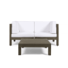 OANA 3-Piece LOVE SEAT SET WITH COFFEE TABLE, WHITE
