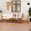Bookshelf Board Cream Solid acacia wood 5 piece set