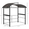 Outdoor Grill Gazebo 8x5 with Vented PC Roof Side Shelves Canopy Shelter