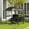 Outdoor Grill Gazebo 8x5 with Vented PC Roof Side Shelves Canopy Shelter