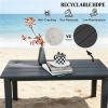 Rectangular dining table, outdoor coffee table, terrace table, garden table, black(table only)
