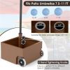 150LBS Fillable Umbrella Base with Wheels 2 Adapters for 7.5-11ft Patio Umbrellas Coffee