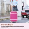 Hardshell Luggage Sets with Bags Lightweight Suitcase Double Spinner Wheels with TSA Lock ,Single Vintage Luggage 24 IN,Pink