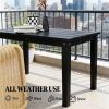 Rectangular dining table, outdoor coffee table, terrace table, garden table, black(table only)