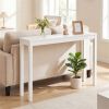 48" Solid Wood Leg Console Table, Narrow Farmhouse Entryway Table for Hallway & Sofa - White