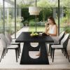 Wood Dining Table, 70" Rectangular Kitchen Table for 6-8 People