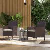 Rattan Dining Chair Set 2pcs, Wicker Outdoor Seating with Cushions, Stackable Design in Dark Coffee