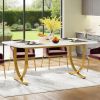 Modern Dining Table Kitchen Table with Faux Marble Table Top