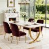 Modern Dining Table Kitchen Table with Faux Marble Table Top