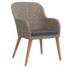 5 Piece Patio Dining Set with Cushions Brown
