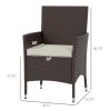 Rattan Dining Chair Set 2pcs, Wicker Outdoor Seating with Cushions, Stackable Design in Dark Coffee