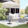 18" 26 lbs Round Resin Umbrella Base Stand Market Parasol Holder with Beautiful Decorative Pattern & Easy Setup, for Φ1.5", Φ1.89" Pole, for Lawn