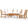 Bookshelf Board Cream Solid acacia wood 5 piece set