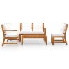 Bookshelf Board Cream Solid acacia wood 5 piece set