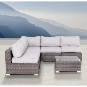 Fully Assembled Wicker 4-Person Seating Set with Cushions (Color: as Pic)