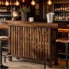 Home Bar Unit, Modern 2-Tier Bar Table with Footrest
