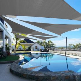 Artpuch Custom Size Dark Grey Sun Shade Sail Triangle Canopy 185 GSM Durable Fabric UV Block Awning for Outdoor Patio Garden Backyard (Customized Avai (Color: Dark Grey, size: 18X23X23)