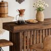 Home Bar Unit, Modern 2-Tier Bar Table with Footrest