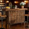 Home Bar Unit, Modern 2-Tier Bar Table with Footrest